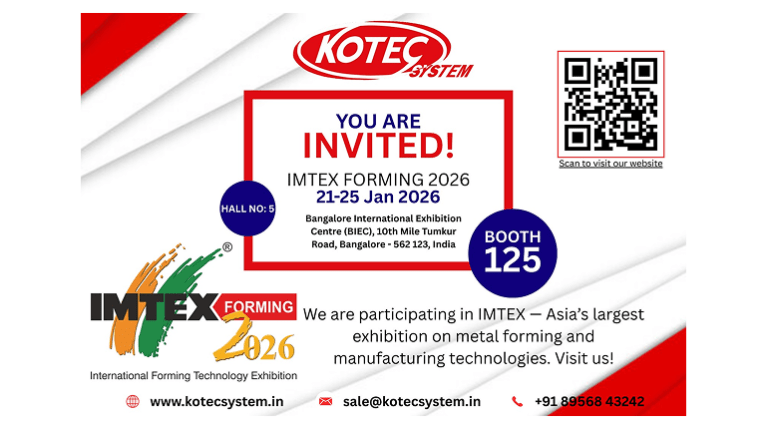Kotecsystem Pvt. Ltd. Showcasing Advanced CNC Solutions at IMTEX Forming 2026
